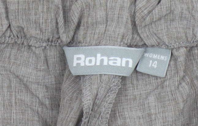 Rohan Women’s Grey Size 14 Thai Drawstring Wide Leg Travel Trousers