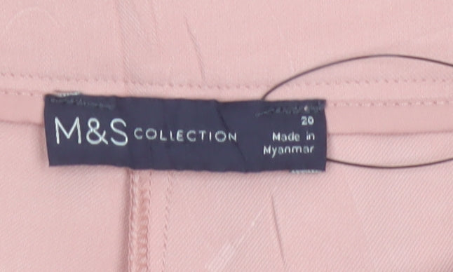 Marks & Spencer Women’s Pink Size 20 Wide Leg High Rise Trousers