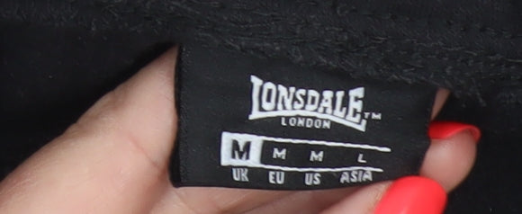 Lonsdale Men’s Black M Logo Cuffed Elastic Waist Jogger Sweatpants
