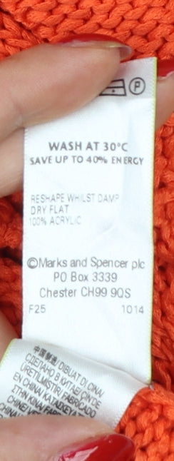 Per Una Weekend Women’s Orange UK 10 Cable Knit Round Neck Jumper