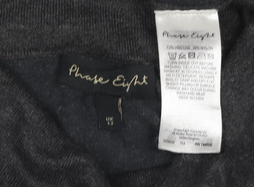 Phase Eight Women’s Grey Cowl Neck Button Tunic Jumper Size 14