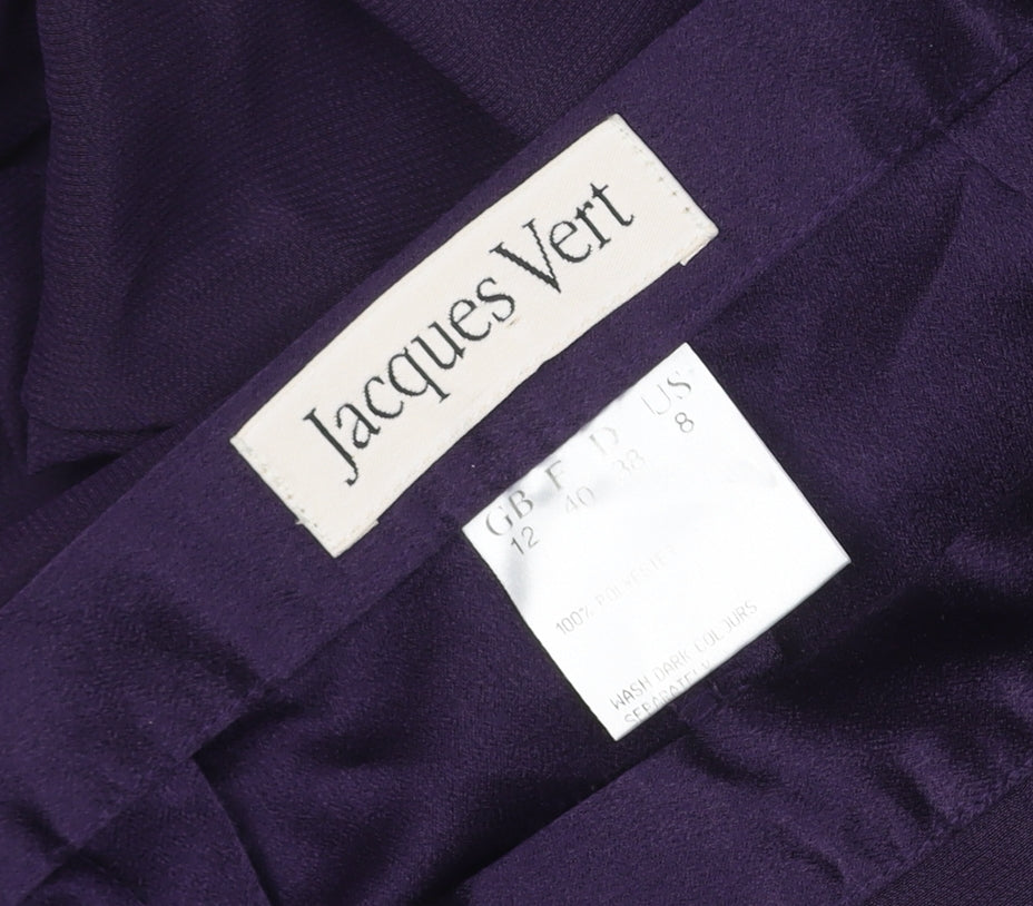 Jacques Vert Women Purple UK 12 Straight Leg Dress Trousers