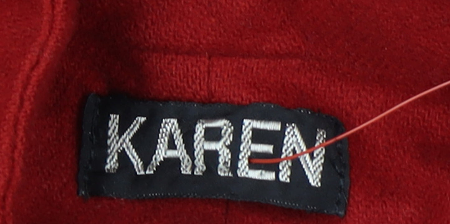 Kareen Women's Size 10 Red Wool Long Overcoat Lined Collared Pockets