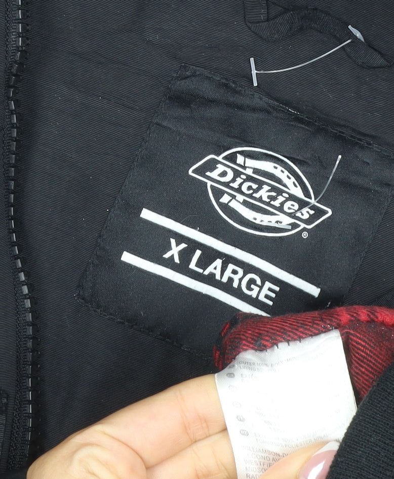 Dickies Men’s Black XL Hooded Padded Full Zip Workwear Jacket