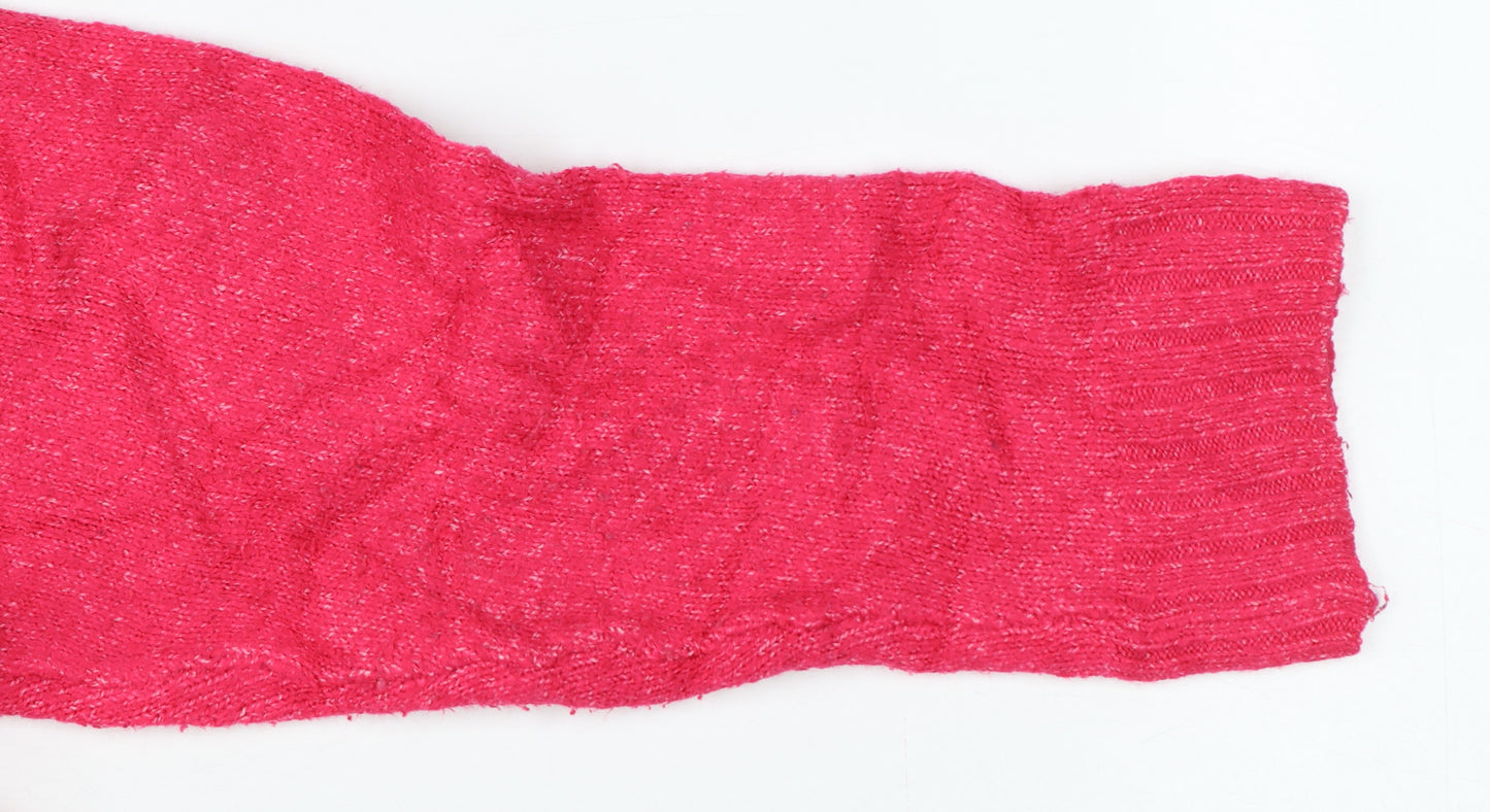 Marks and Spencer Women Red XL Crew Neck Knit Pullover Jumper