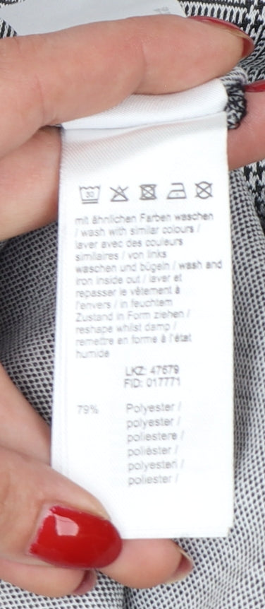 Vivance Women’s Grey Check Tapered Jogger Trousers UK 12 Drawstring