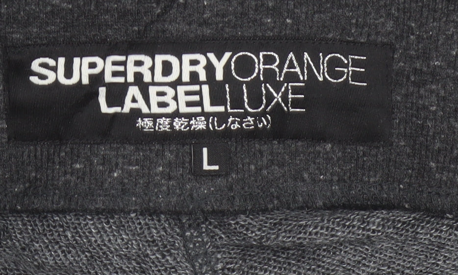 Superdry Men’s Black L Orange Label Luxe Jogger Sweatpants Drawstring