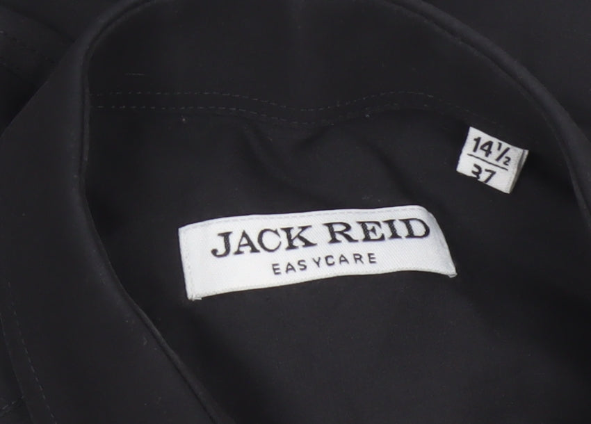 Jack Reid Men's Black 14.5 Easy Care Long Sleeve Button-Up Shirt