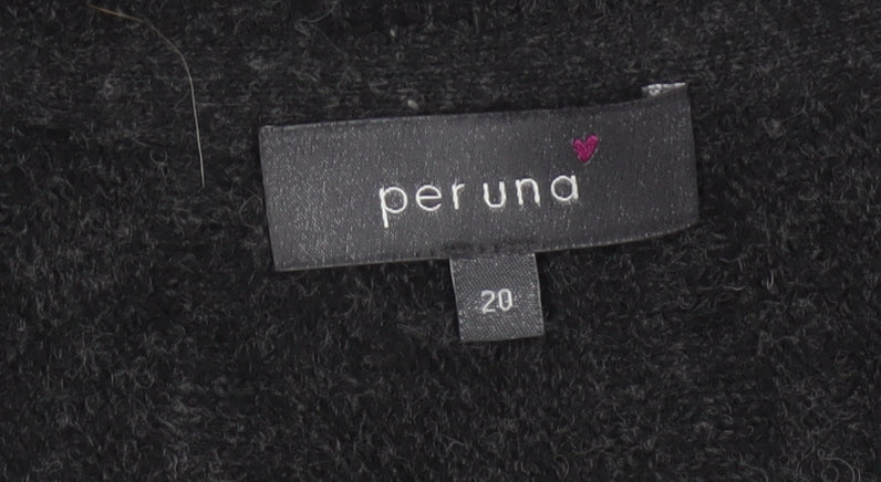 Per Una Women Black Wool Blend A-Line Jumper Dress UK 20 Knit