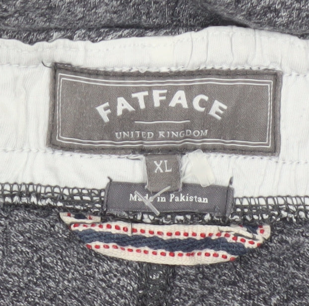FatFace Men’s Grey Marl XL Cotton Blend Cuffed Jogger Trousers