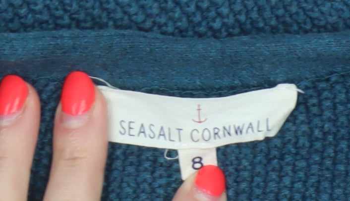 Seasalt Cornwall Women’s Blue UK 8 Open Cable Knit Cotton Cardigan