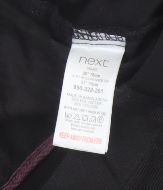 Next Men’s Black 30in Straight Fit Formal Trousers 30W 31L