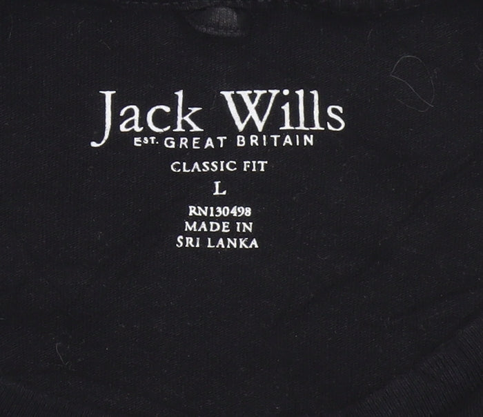 Jack Wills Men’s Black L Classic Fit Cotton Logo T-Shirt