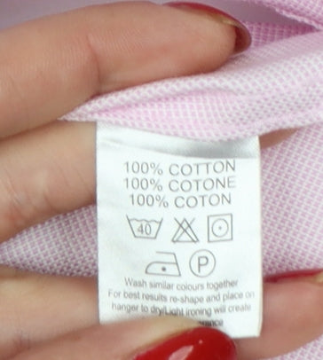 Chester Barrie Men’s Pink 15.5 Slim Cotton Gingham Formal Dress Shirt