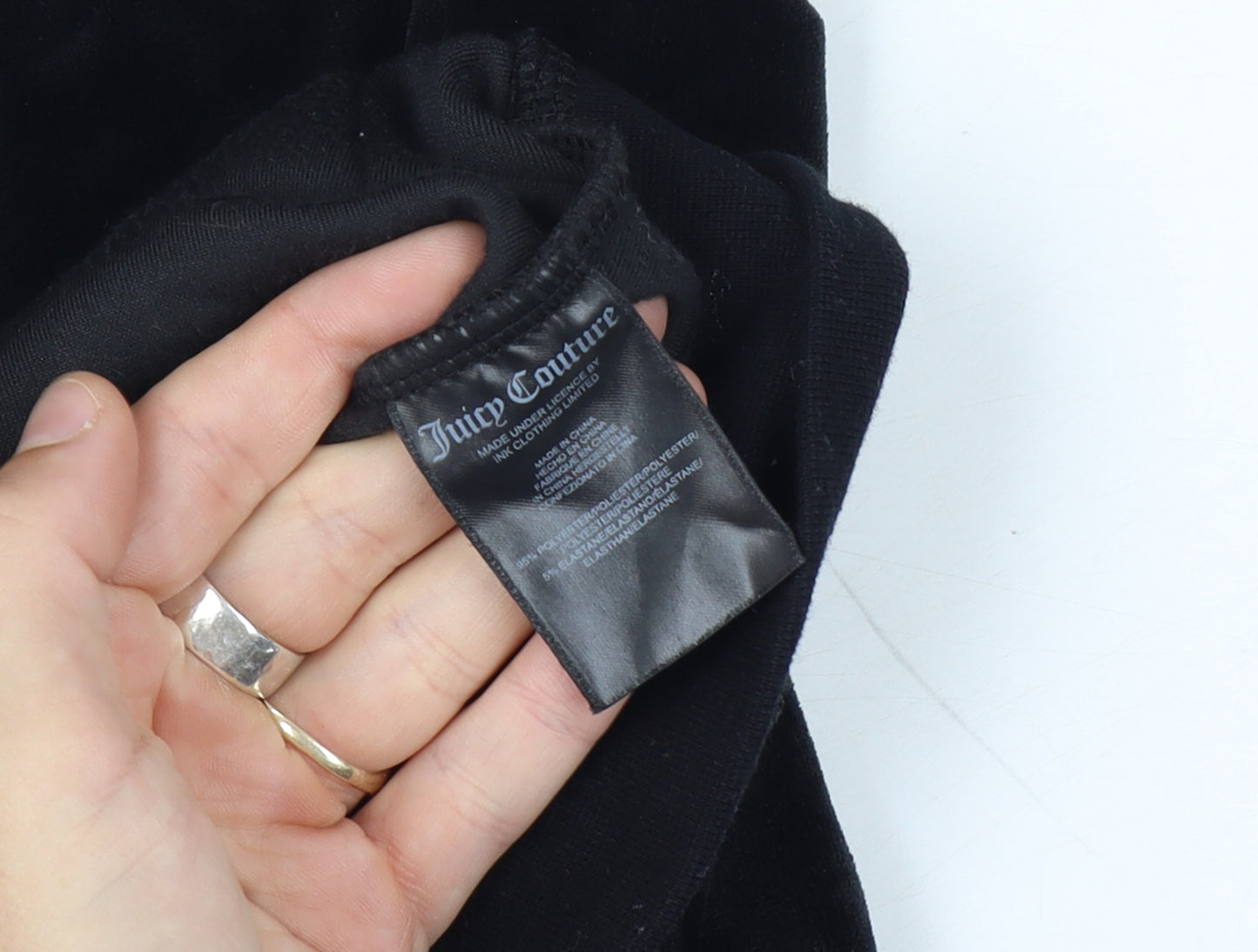 Juicy Couture Women Size 8 Black Velour Full Zip Hooded Hoodie