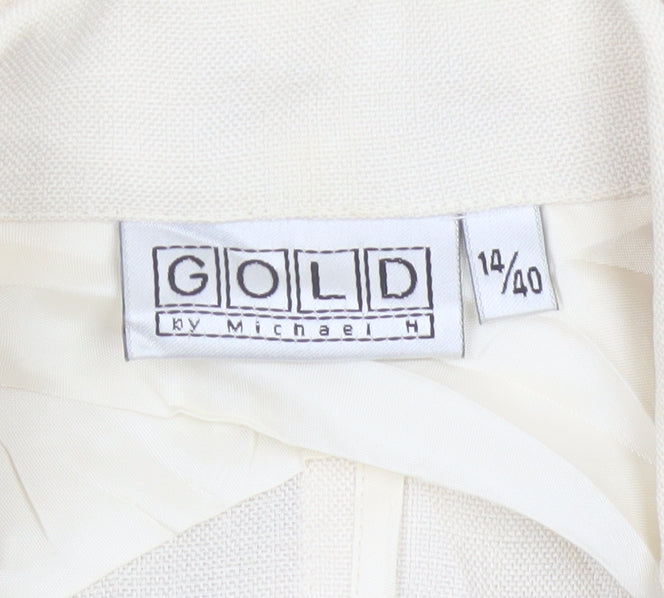 Gold by Michael H Women's Ivory UK 14 Vintage Two Button Blazer