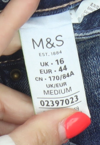 M&S Women’s Blue UK 16 Indigo Collection Skinny Stretch Jeans