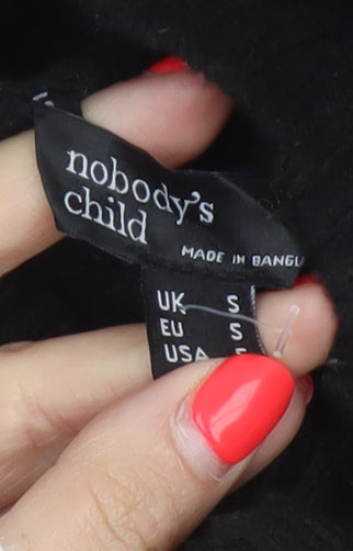 Nobody's Child Women Black S Knee Length High Neck Jumper Dress