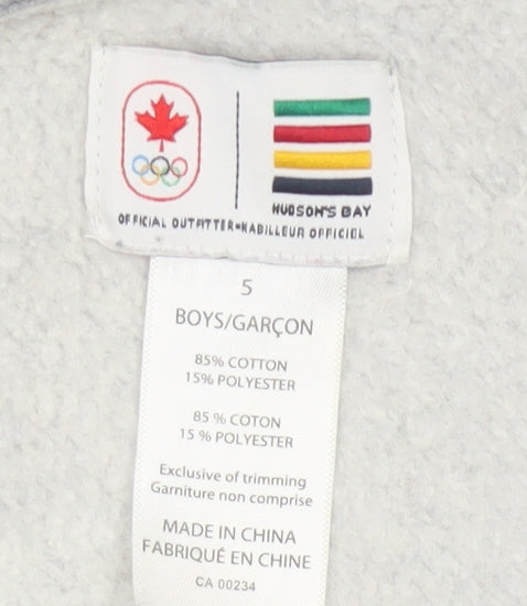 Hudson's Bay Boys Grey 5 Years Canada Olympic Full Zip Hoodie