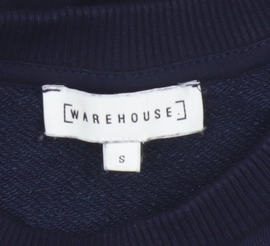 Warehouse Women’s Navy S Merci Logo Pullover Sweatshirt