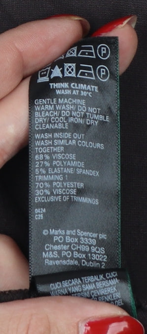 Marks & Spencer Women Black Size 20 Short Wide Leg Cargo Trousers