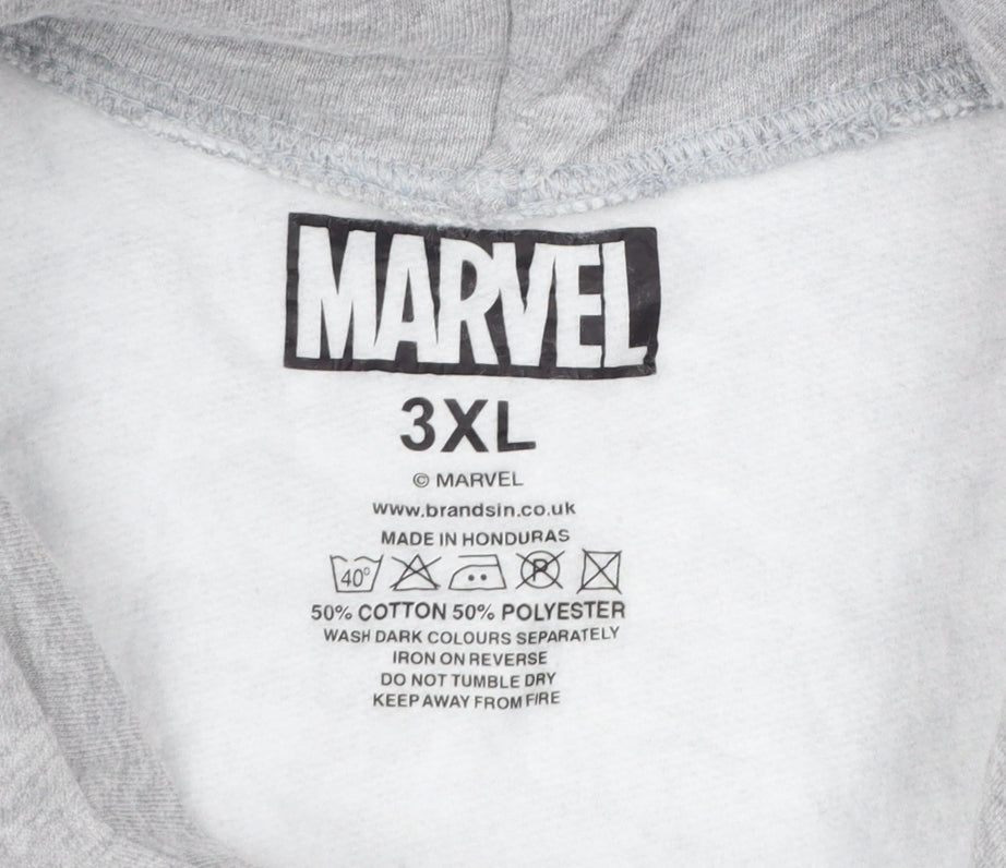 Marvel Men's Grey 3XL Captain America Graphic Pullover Hoodie