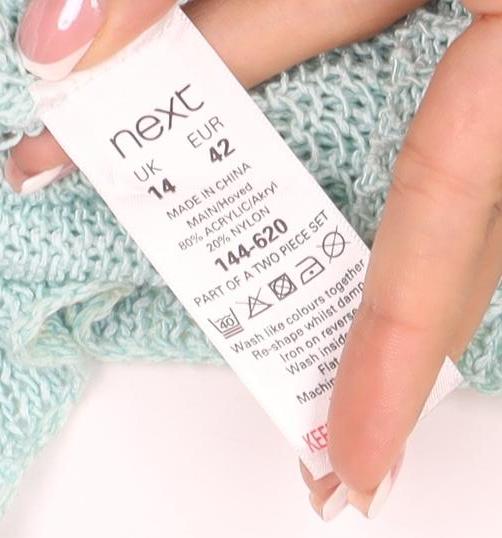 Next Women’s Mint Blue UK 14 Open-Knit V-Neck Short Sleeve Jumper