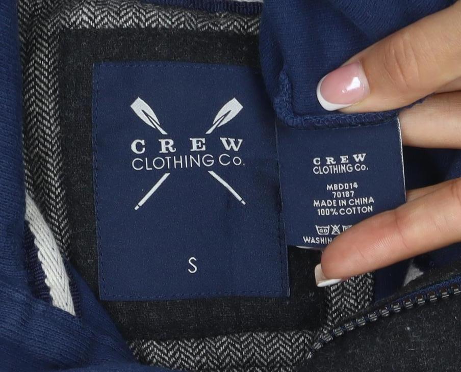 Crew Clothing Co. Men’s Blue S Quarter Zip Cotton Fleece Sweatshirt