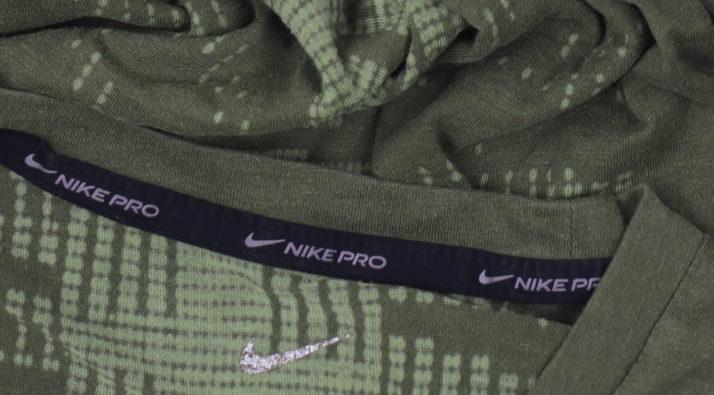 Nike Men’s Green L Nike Pro Logo Graphic Athletic T-Shirt Crew Neck