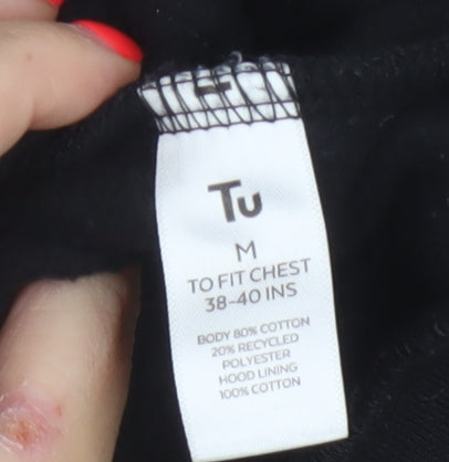 Tu Men’s Black M Full Zip Hooded Fleece Hoodie Pockets