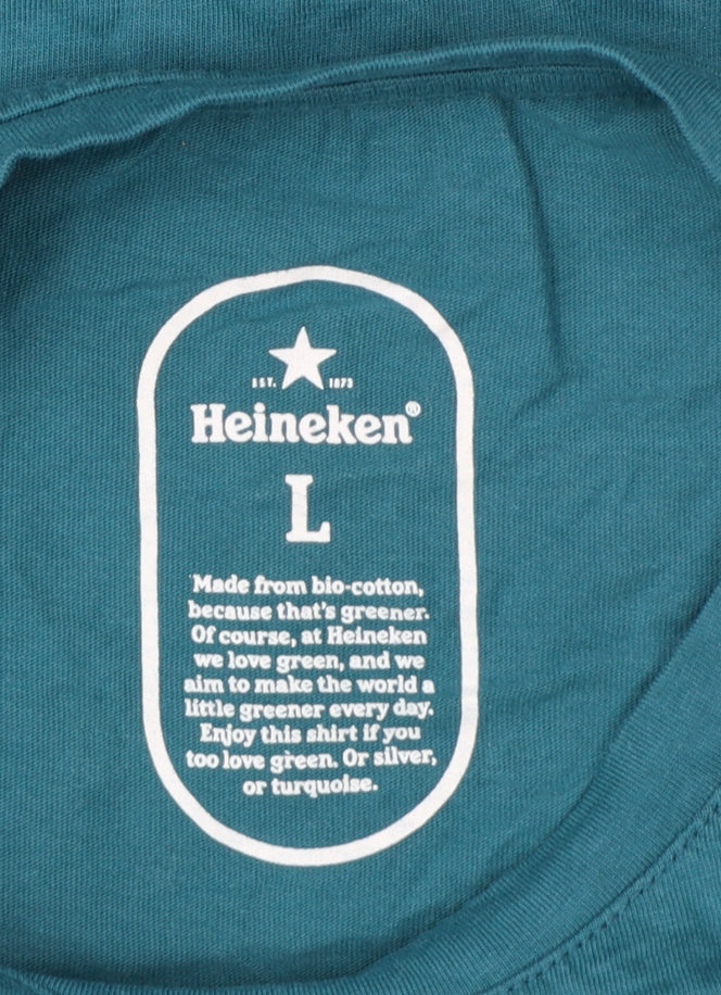 Heineken Men Blue L Long Sleeve Graphic Logo Pyjama Top