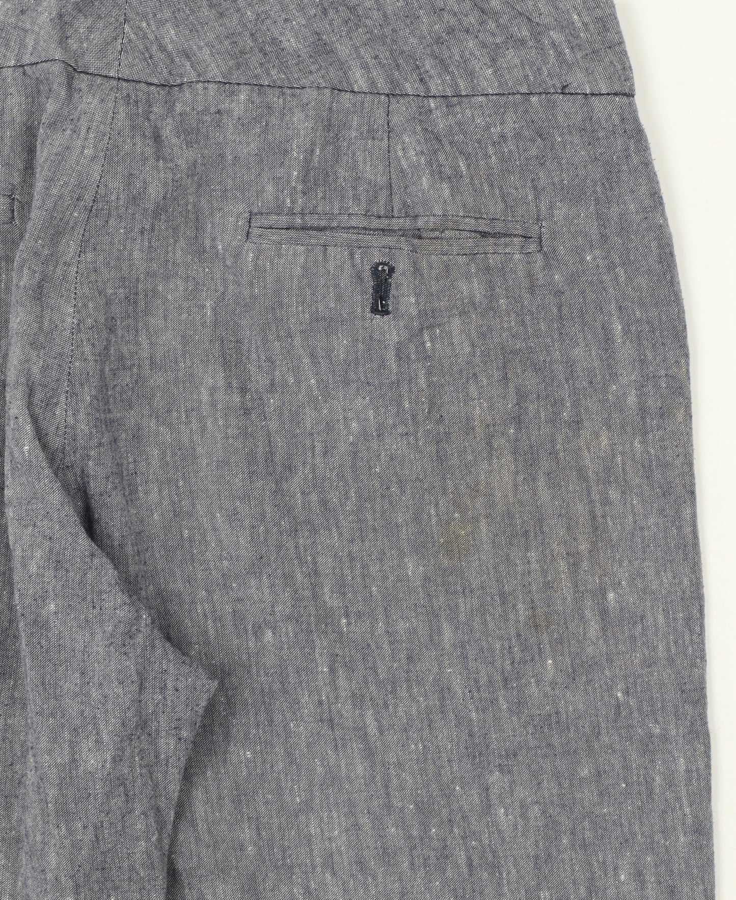 Great Plains Women Grey UK 10 Cotton Chambray Straight Trousers Pockets