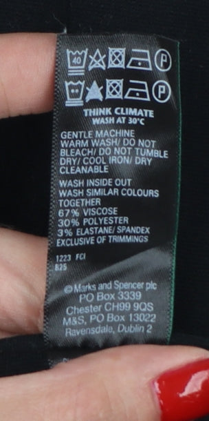 Marks and Spencer Women’s Black Size 12 Wide Leg Dress Trousers