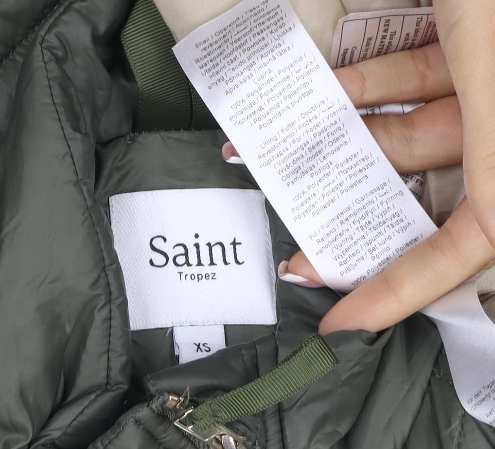 Saint Tropez Women’s Green XS Quilted Padded Reversible Bomber Jacket