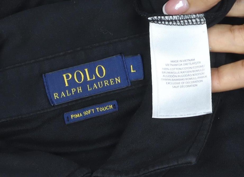 Polo Ralph Lauren Men’s Black L Pima Soft Touch Cotton Polo