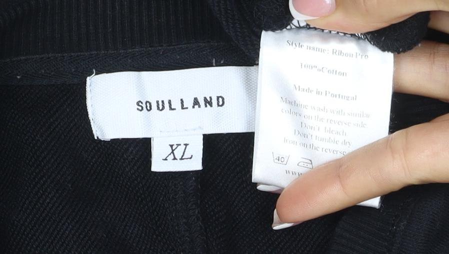 Soulland Women’s Black XL Logo Graphic Raglan Sweatshirt