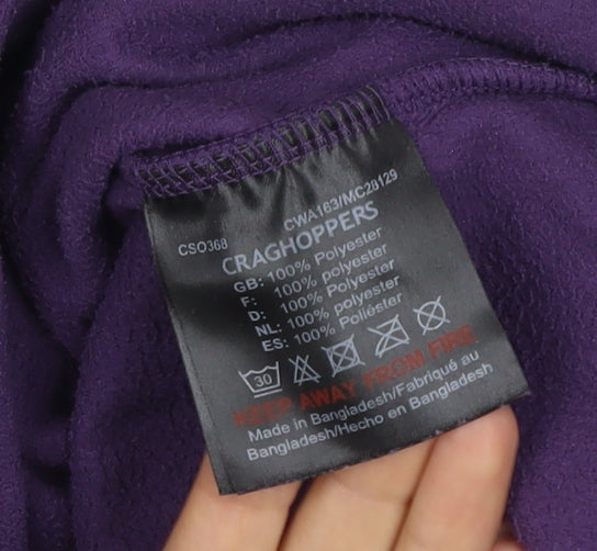 Craghoppers Women's Purple UK 16 1/4 Zip Fleece Pullover Sweatshirt
