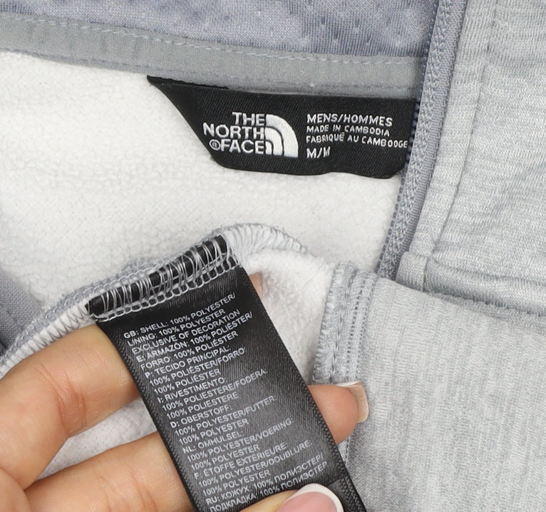 The North Face Men’s Grey M Full Zip Hooded Fleece Logo Hoodie