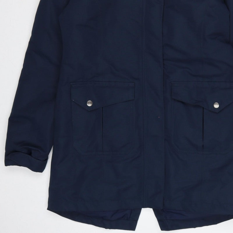 Mountain Warehouse Women’s Blue UK 10 Waterproof Faux Fur Trim Parka Coat