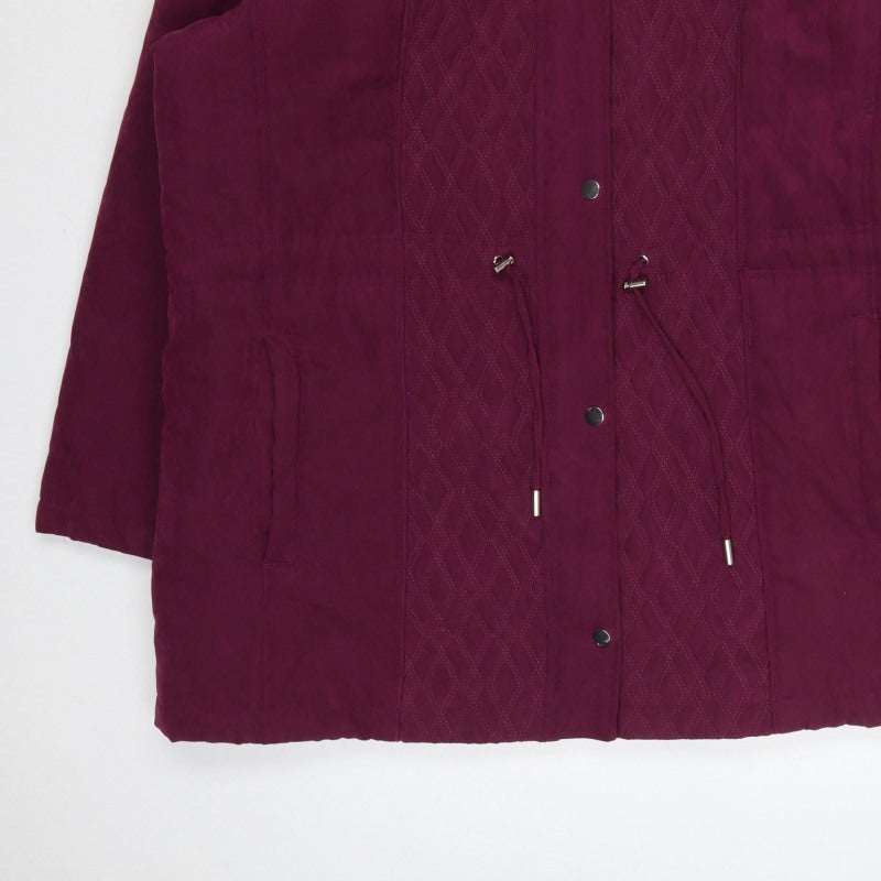Bonmarché Women’s Purple Size 22 Hooded Parka Coat Insulated Mid-Length