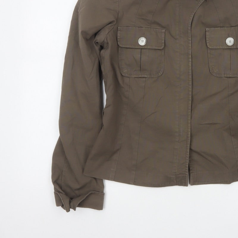 Esprit Women’s Brown UK 10 Military Utility Jacket Cotton Blend
