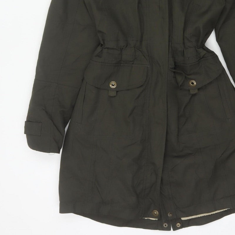 Craghoppers Women’s Black UK 10 Long Hooded Faux Fur Trim Parka Coat