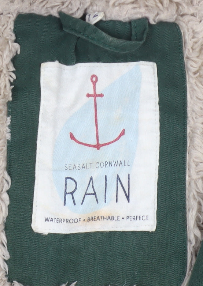 Seasalt Cornwall Women’s Green UK 12 Rain Coat Hooded Waterproof Parka