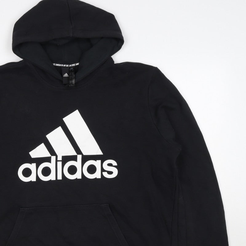 Adidas Men’s Black XL Pullover Logo Graphic Print Hoodie