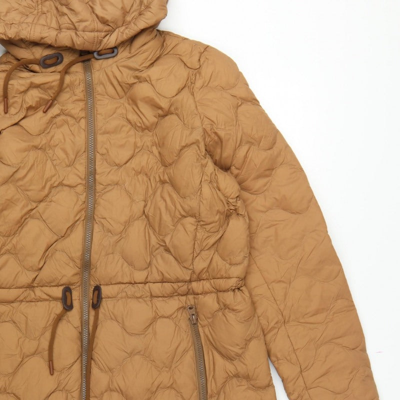 Lands' End Women Brown S Long Hooded Down Puffer Coat