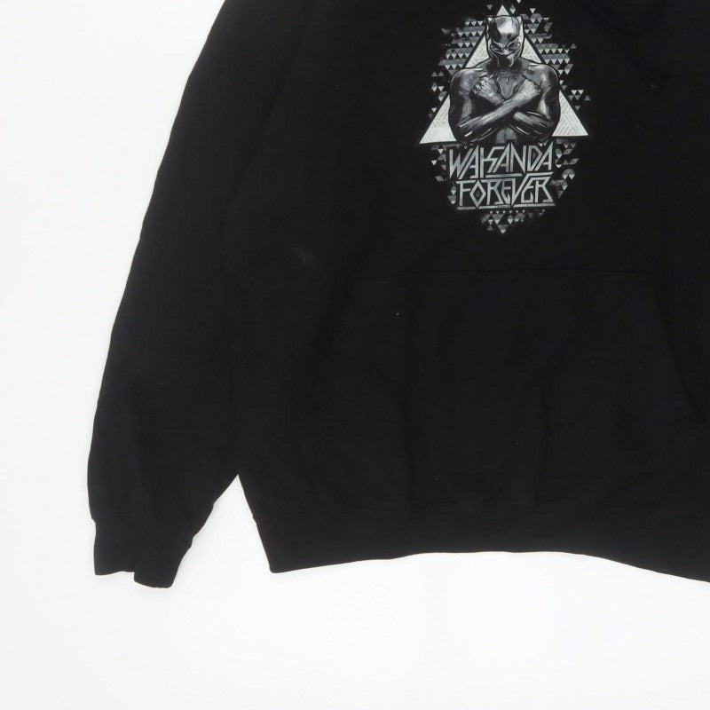 Marvel Men Black M Black Panther Wakanda Forever Pullover Hoodie