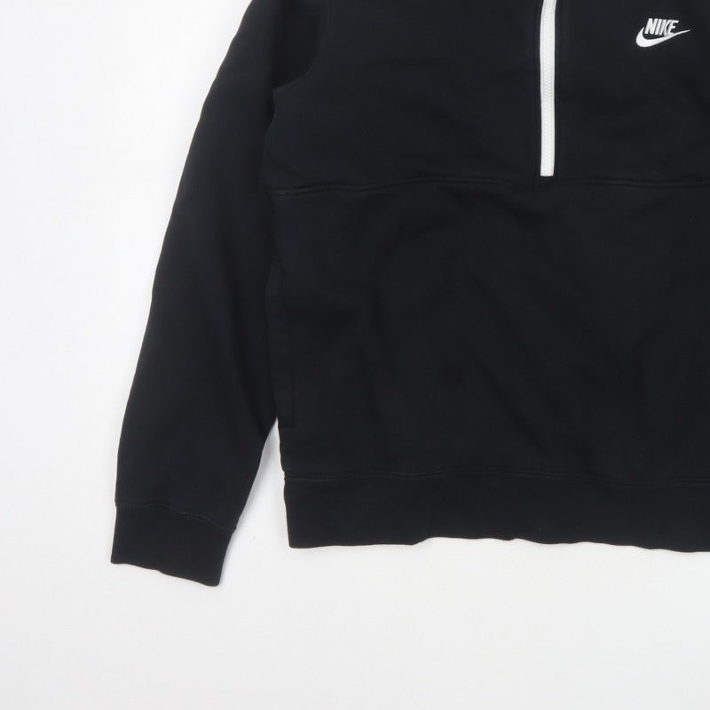 Nike Men’s Black M 1/2 Zip Pullover Sweatshirt Logo High Neck