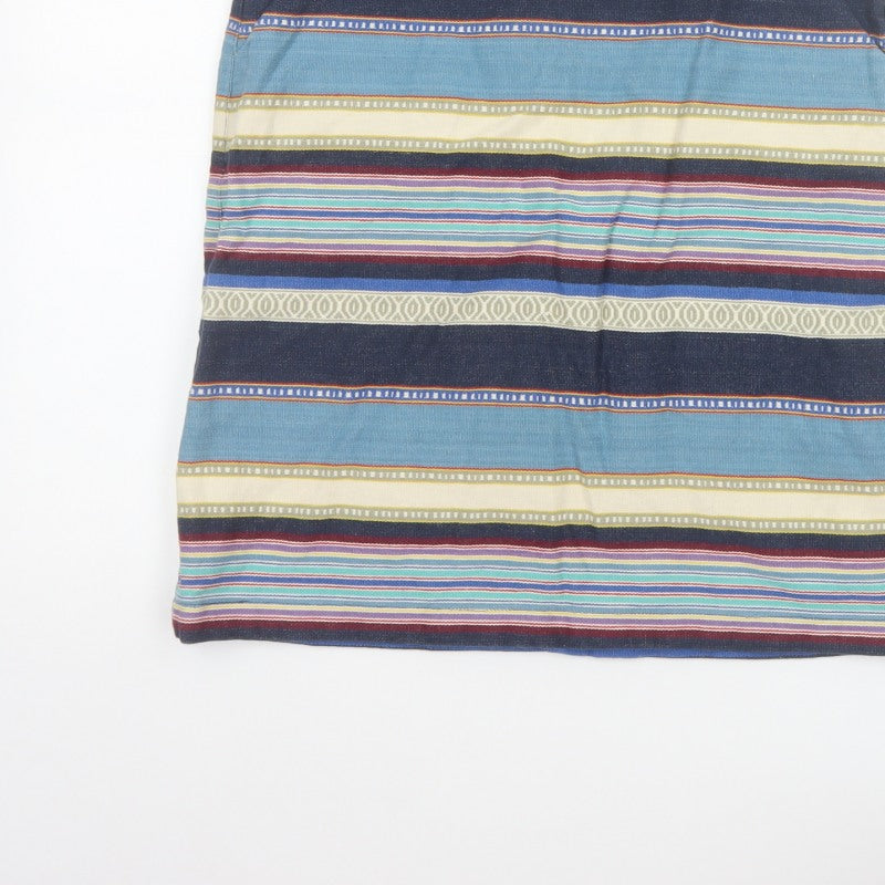White Stuff Women Multicoloured UK 10 Striped Pencil Knee Skirt Pockets