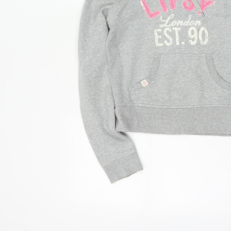 Lipsy Women Grey Size 10 Pullover Hoodie London Logo Pockets