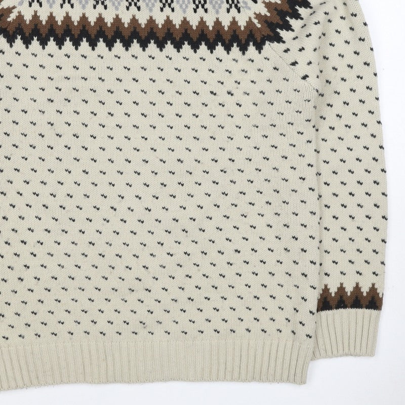 Red Herring Women’s Ivory Fair Isle Aztec Knit Jumper M